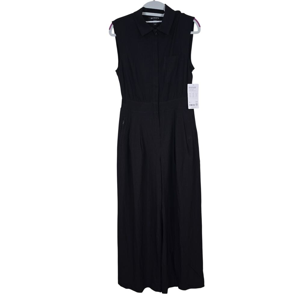 NEW NWT Women's Athleta Brooklyn Heights Wide Leg Jumpsuit Black | Size 2 Petite - Picture 2 of 13
